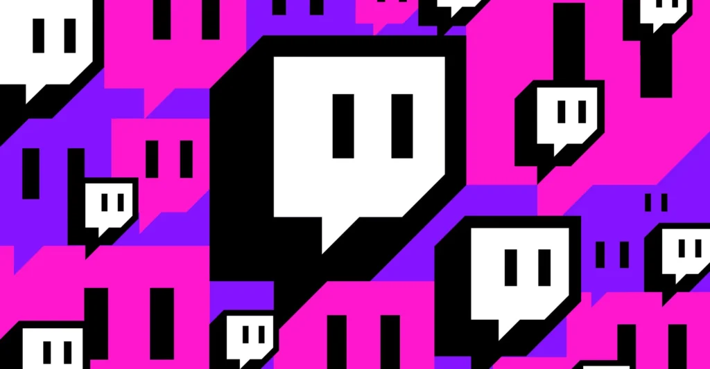 A smartphone showing a vertical Twitch livestream with chat overlay, set against a backdrop of TwitchCon Europe branding.